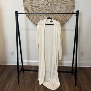 CREAM MAXI KNITTED CARDIGAN